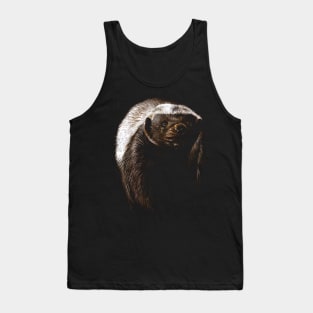 Defiant Defender: Honey Badger Stands Guard in This Striking Tee Design Tank Top